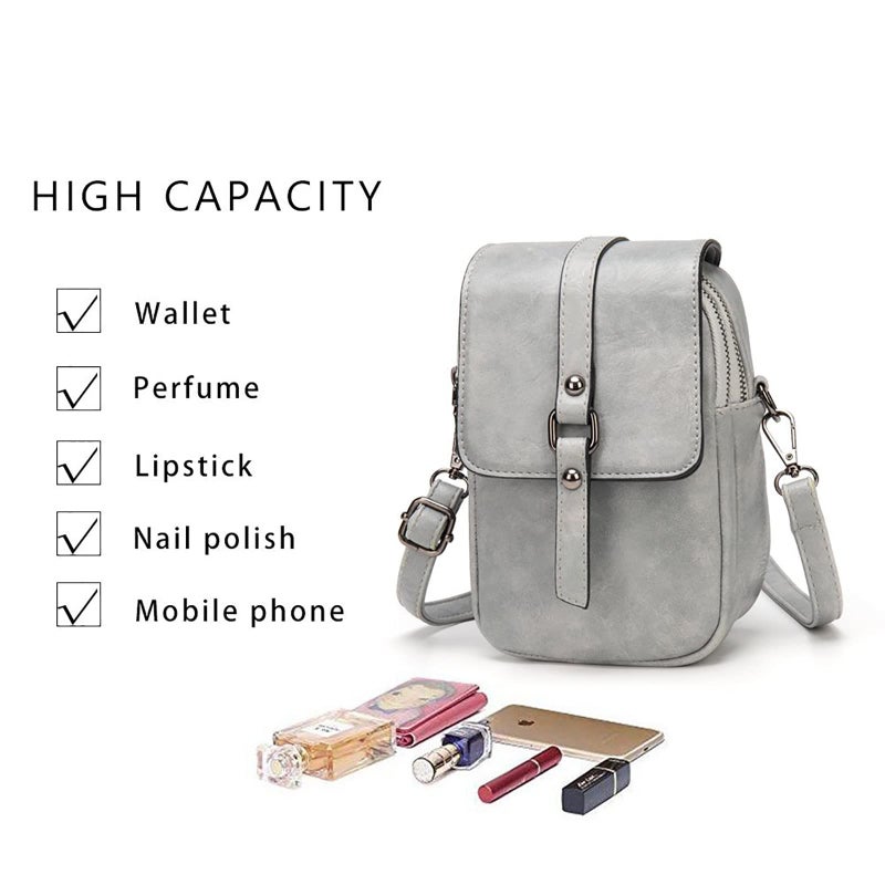 My Friday myfriday Vintage Crossbody Phone Bag for Women, Small PU Leather Shoulder Purse and Handbag with Tassel&Rivet Decoration - Image 3
